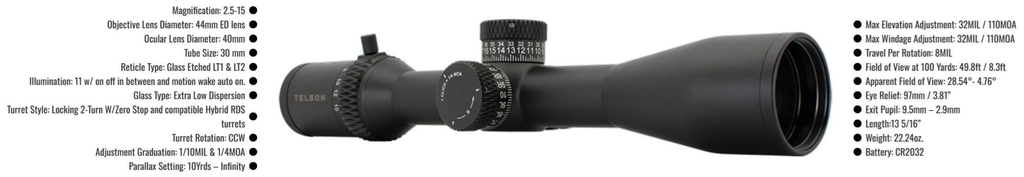 Telson,ARC,SFP,Hunting,scope,zero stop