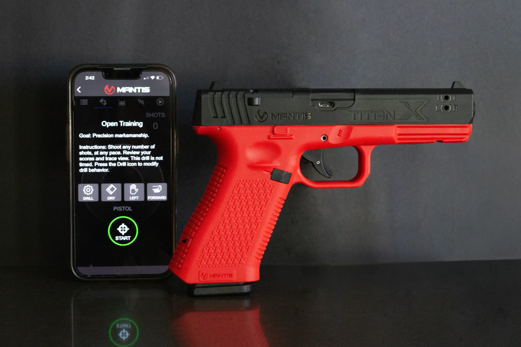 mantis titanx smart laser training pistol